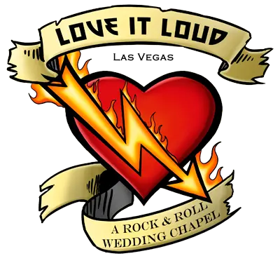 Love It Loud Rock & Roll Wedding Chapel logo.