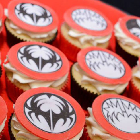 Cupcakes apart of rock my world ceremony package at Rock N Roll Wedding Chapel. 